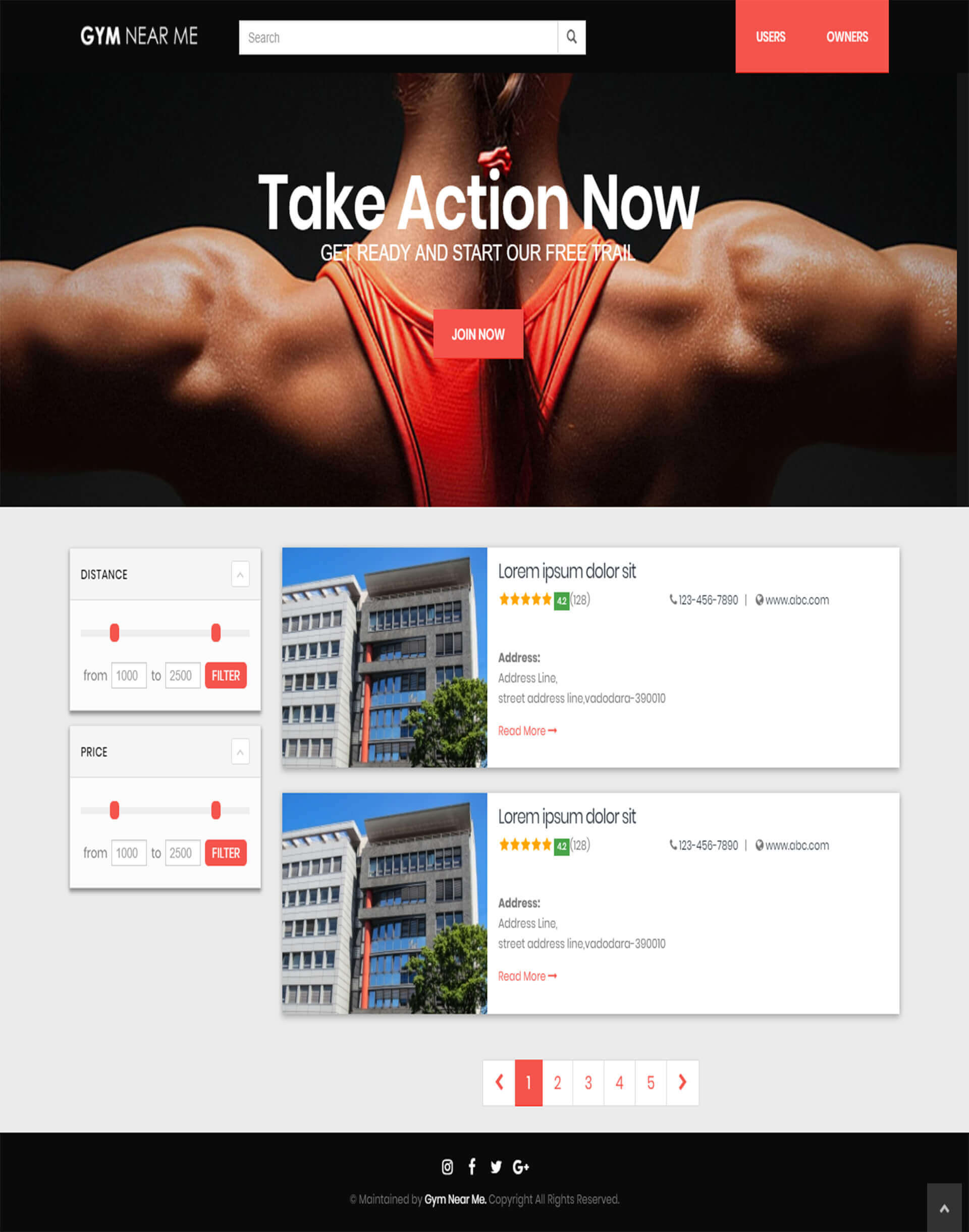 Gym Web Design